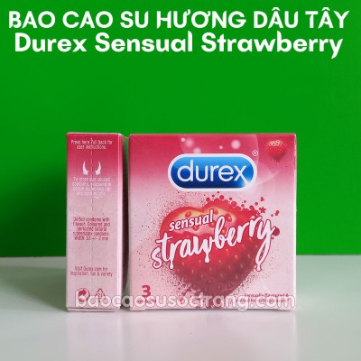 Bao cao su Durex hương Dâu (Durex Sensual Strawberry) gai mịn hộp 3 cái tại Sóc Trăng