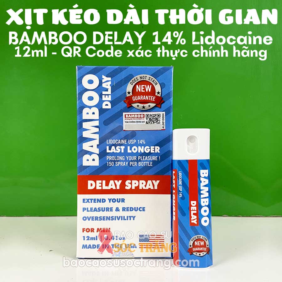 Bamboo Delay - Xịt kéo dài thời gian quan hệ BamBoo Delay dung tích 12ml hàm lượng lidocaine 14% tại Sóc Trăng