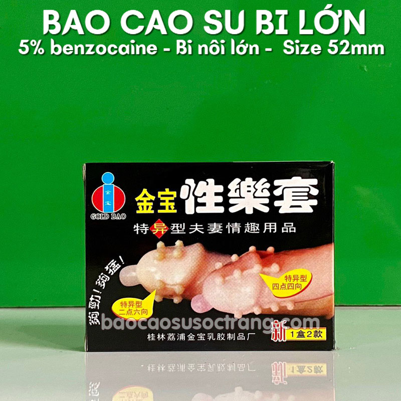 Bao cao su Bi lớn Gold Bao hộp 2 cái tại bao cao su Sóc Trăng