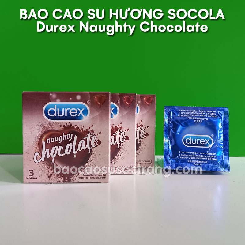 Bao cao su Durex Socola (Durex Naughty Chocolate) hương socola và có gai hộp 3 cái