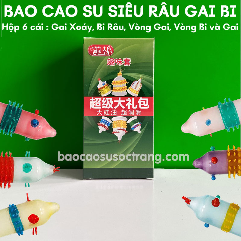 Bao cao su Runbo siêu gân gai bi râu khủng hộp 6 cái 6 kiểu tại Sóc Trăng