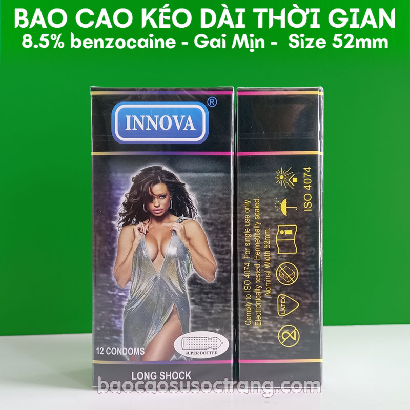 Bao cao su Innova siêu gai kéo dài thời gian quan hệ với 8.5% benzocaine hộp 12 cái tại Sóc Trăng