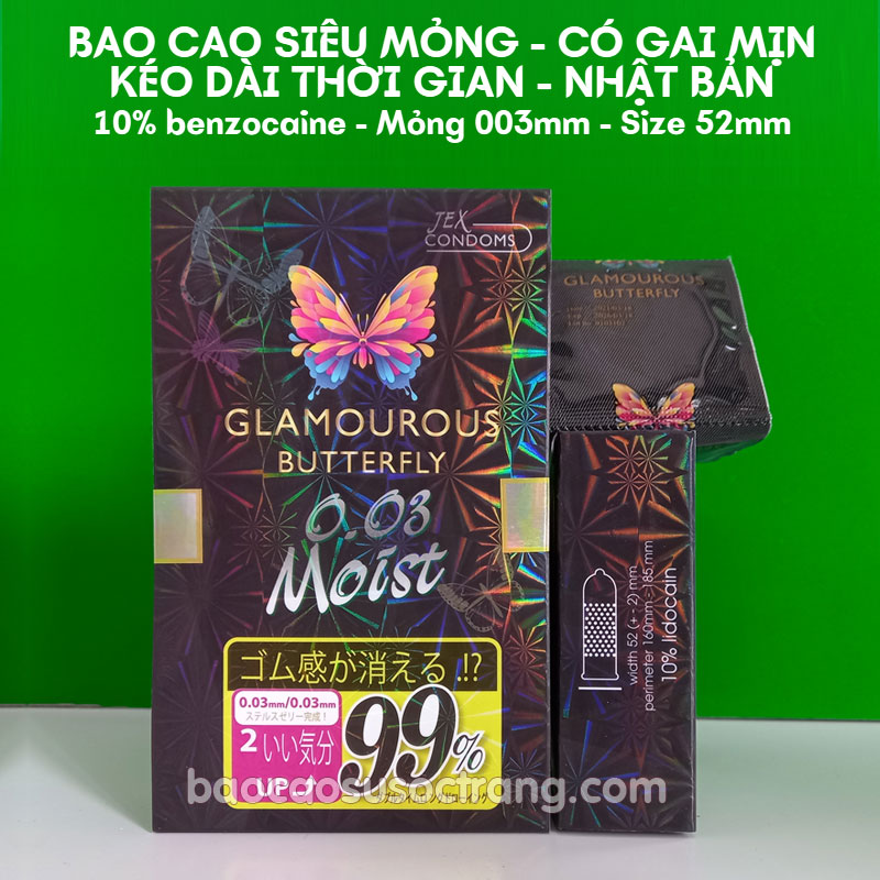 Bao cao su Jex Moist Nhật Bản siêu mỏng 0.03mm kéo dài thời gian 10% benzocaine hộp 12 cái tại Sóc Trăng