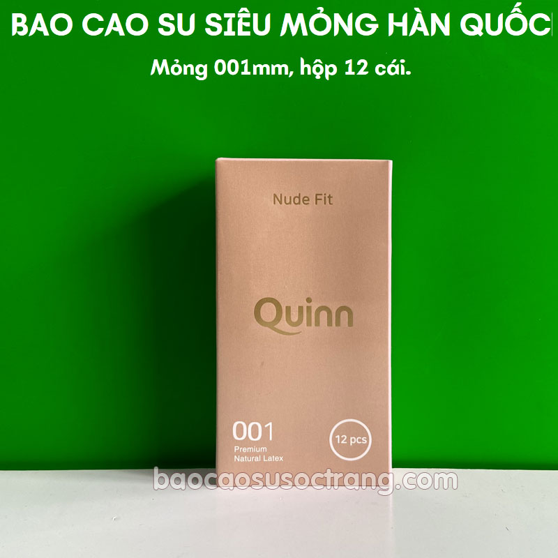 Bao cao su Quinn Nude Fit siêu mỏng 0.01mm của Hàn Quốc hộp 12 cái tại Sóc Trăng