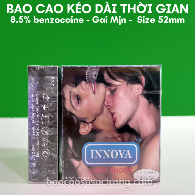 Bao cao su Innova kéo dài thời gian quan hệ cho nam hộp 3 cái có điểm nổi quanh thân bao tại Sóc Trăng