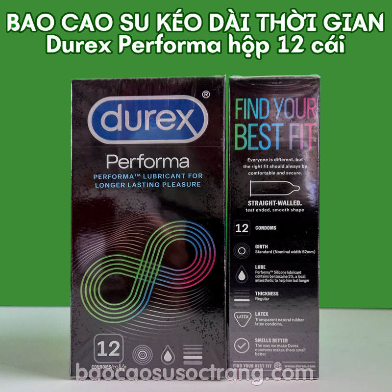 Bao cao su Durex Performa 12 cái kéo dài thời gian tại Sóc Trăng