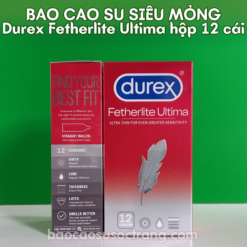 Bao cao su Durex Fetherlite siêu mỏng hộp 12 cái tại Sóc Trăng