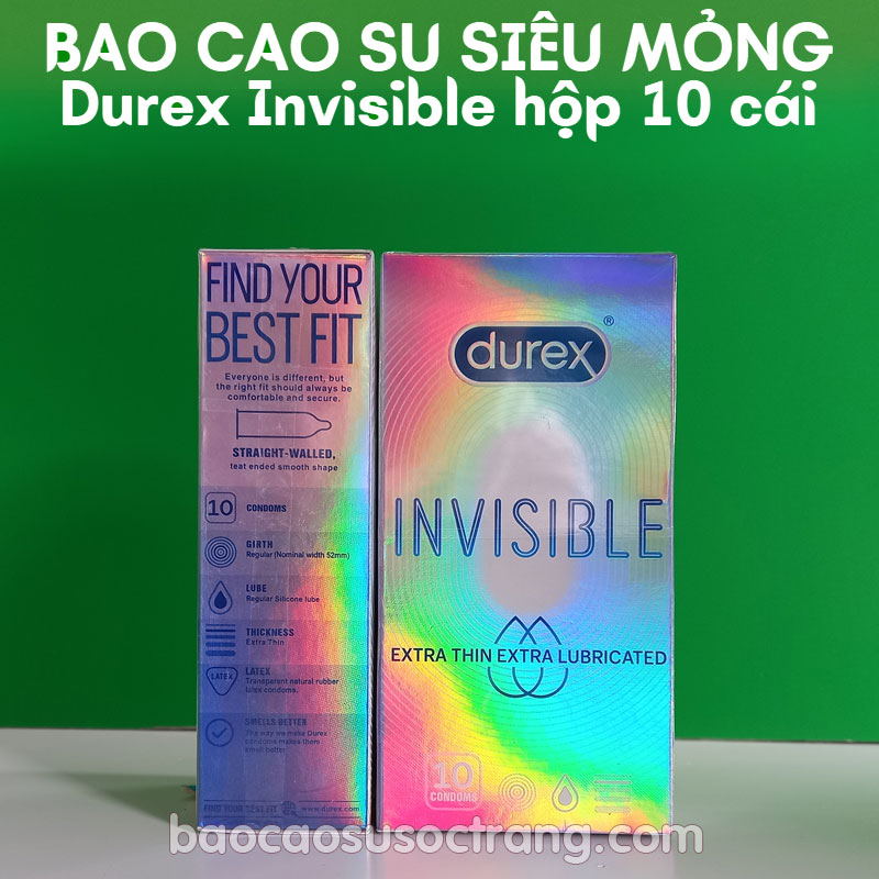 Bao cao su Durex Invisible siêu mỏng hộp 10 cái tại Sóc Trăng