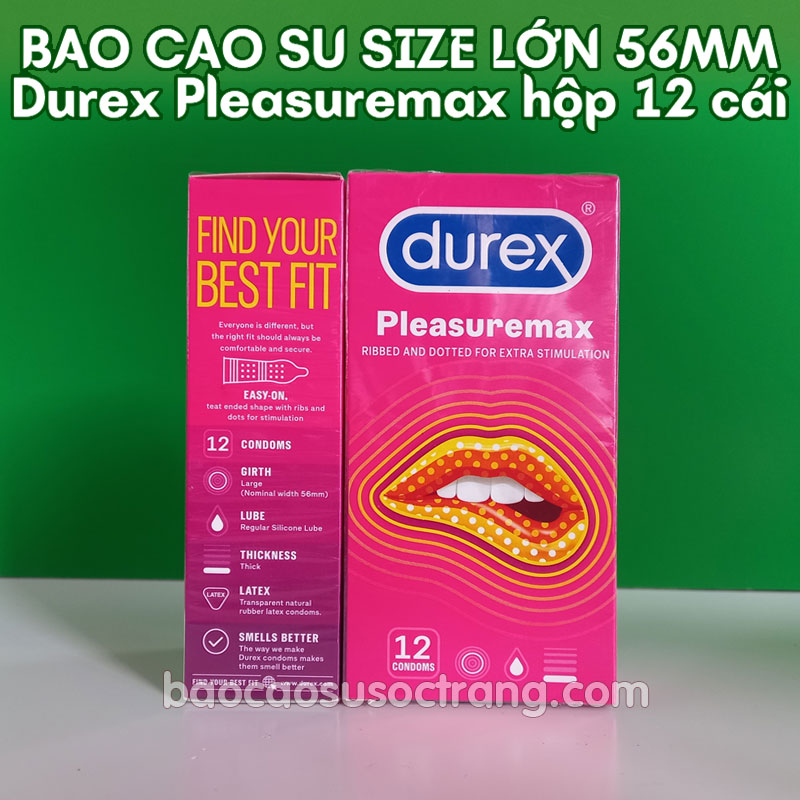 Bao cao su Durex Pleasuremax chính hãng - siêu gân gai - size lớn hộp 12 cái tại Sóc Trăng