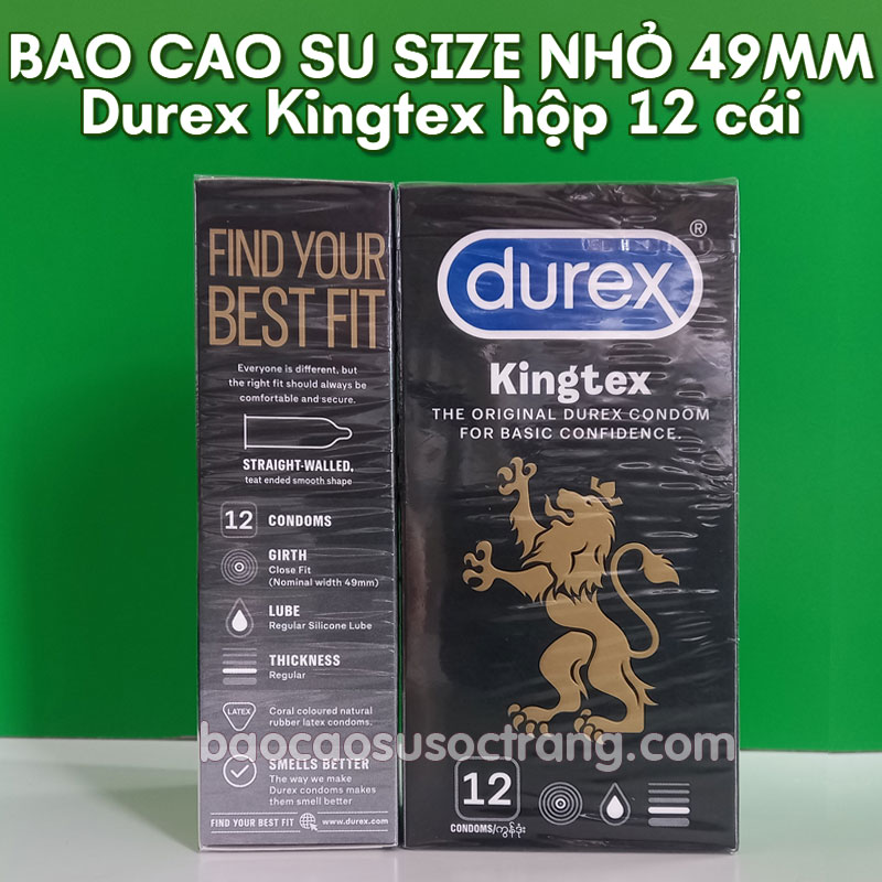 Bao cao su Durex Kingtex hộp 12 cái - Durex size nhỏ 49mm tại Sóc Trăng