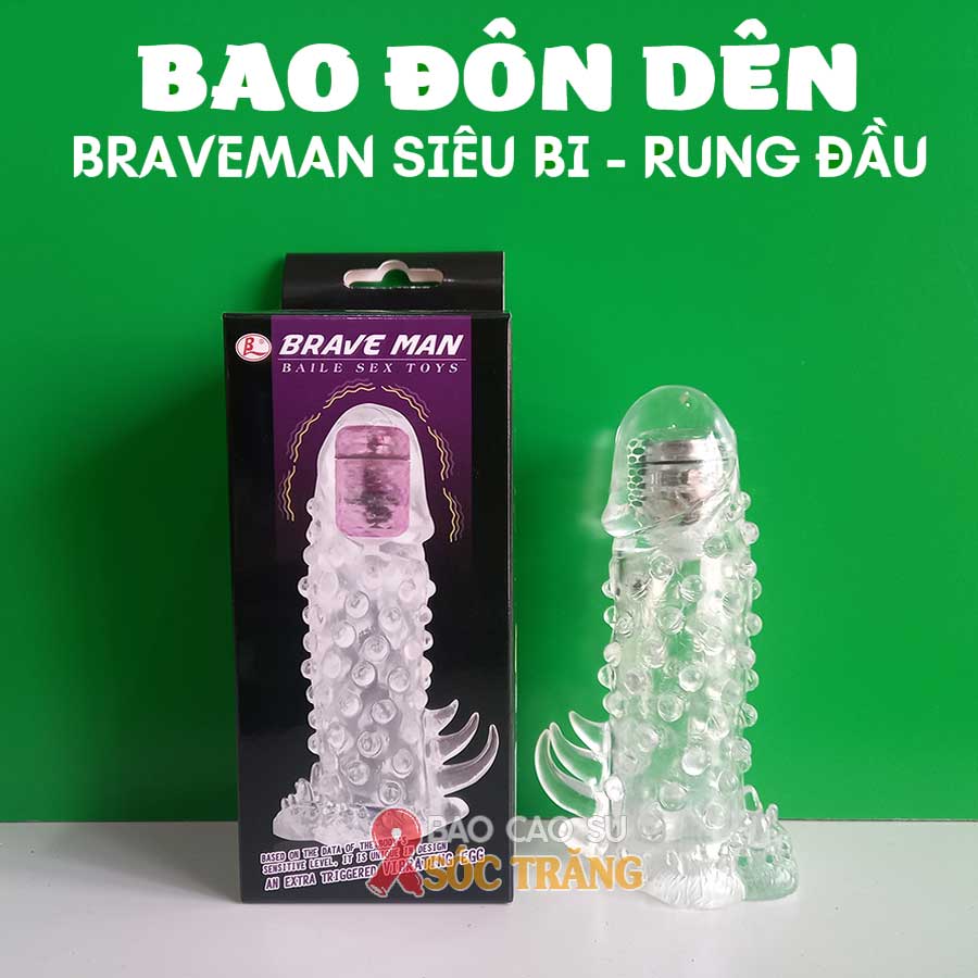 Bao cao su đôn dên Baile Brave Man siêu bi rung đầu tại bao cao su Sóc Trăng