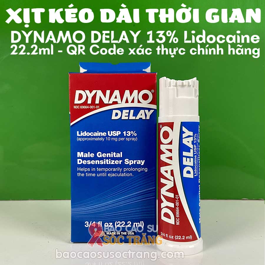 Dynamo Delay - Xịt kéo dài thời gian quan hệ Dynamo Delay dung tích 22.2ml hàm lượng lidocaine 13% tại Sóc Trăng