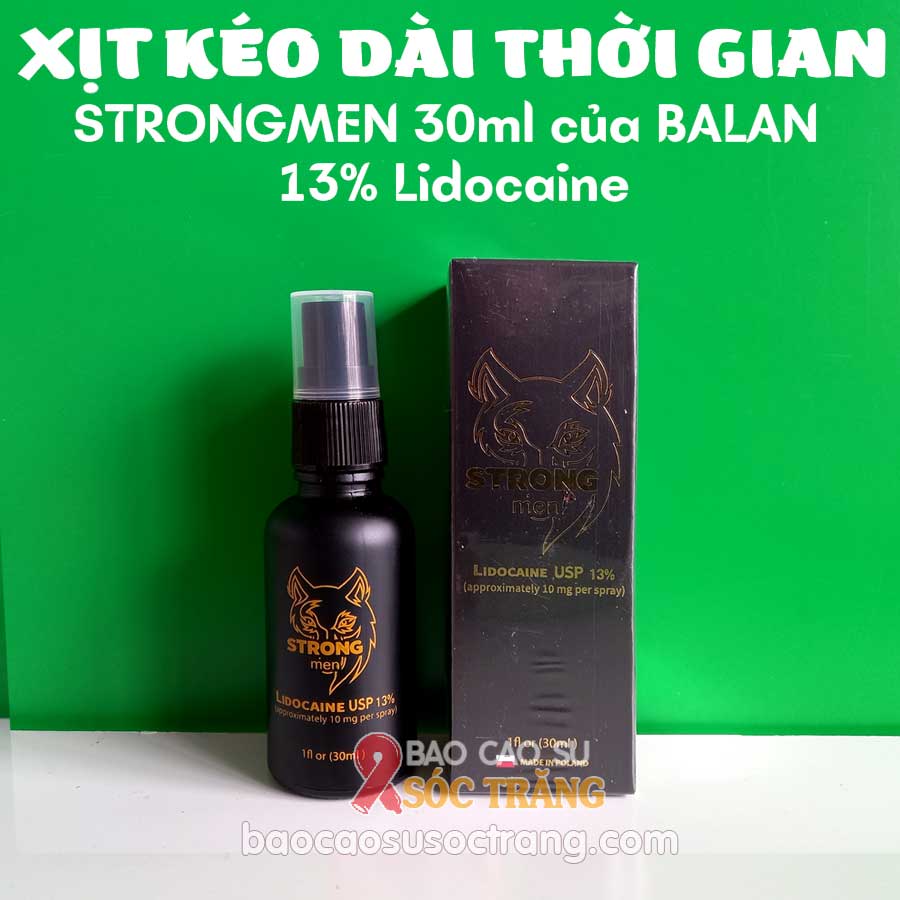 Xịt kéo dài thời gian Strong Men 30ml của Ba Lan kéo dài thời gian quan hệ cực lâu với Lidocaine 13% tại Sóc Trăng