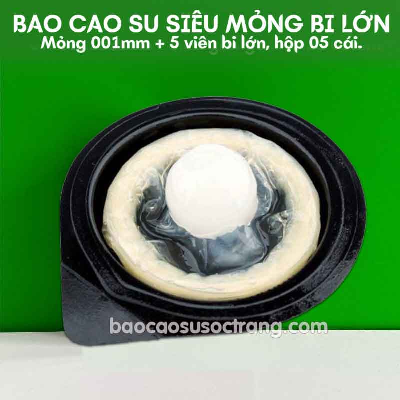 Bao cao su bi Olo Growth -  Siêu mỏng 001 hộp 5 cái và 5 viên bi lớn tại Sóc Trăng