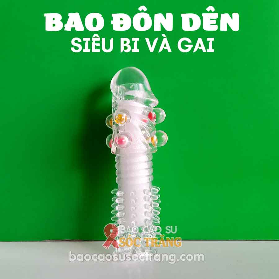 Bao đôn dên trong dẻo 8 bi lớn và 90 gai quanh thân bao - bao cao su Sóc Trăng